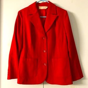 Red Pendleton Pure Virgin Wool Blazer 16🌟Vintage  Classic Tweed Career workwear